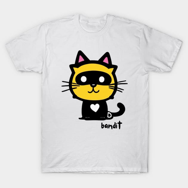 Cat Bandit T-Shirt by jeanmbart